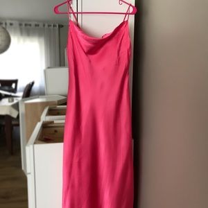 ZARA BRIGHT PINK SATIN DRESS
